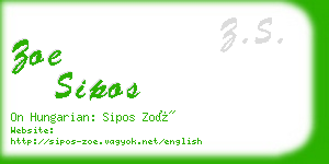 zoe sipos business card